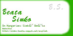 beata simko business card